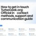 How to Get in Touch in TurboGeek.org Official Contact Methods, Support, and Communication Guide